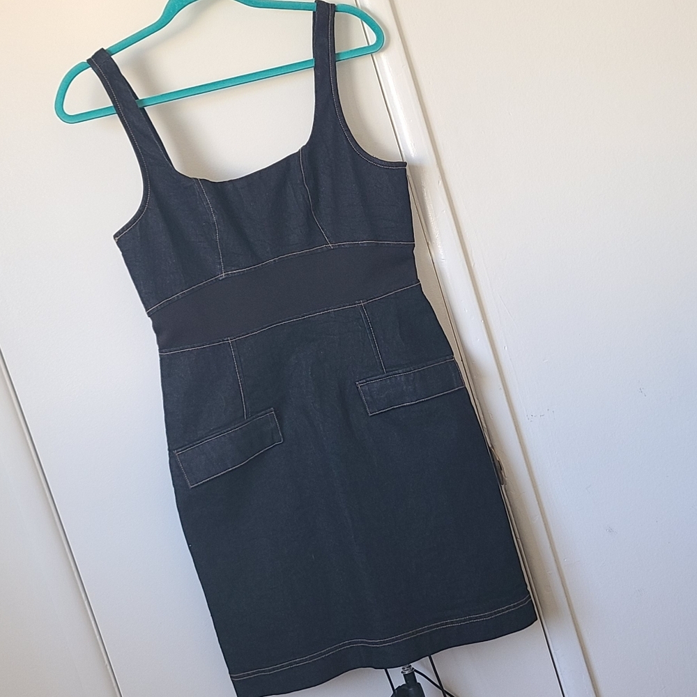 Anthropologie Black Denim Dress